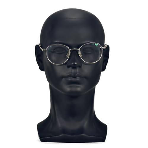 CAZSYSDD L30YH-PVC Black Male Mannequin Head for Display Hat Wigs Glasses