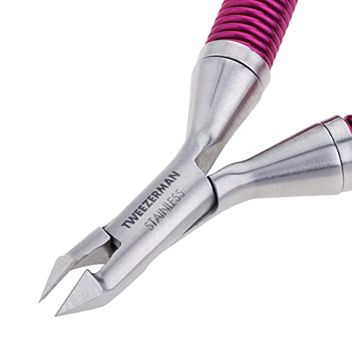 Tweezerman Grip & Snip Spiral Spring Cuticle Nipper - Assorted Colors, 2.5 x 1 x 6 in