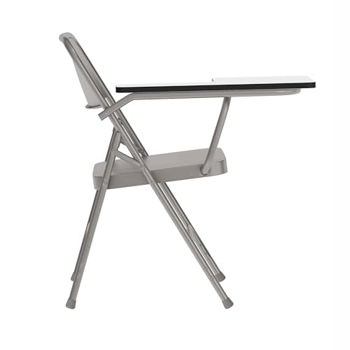 2-Pack Folding Chairs with Right-Handed Tablet Arms - Portable, Heavy-Duty Steel