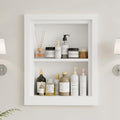 BPMFDTNL Classic 2-Tier White Recessed Solid Wood Bathroom Medicine Cabinet