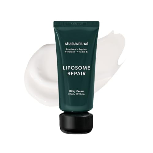 shaishaishai LIPOSOME REPAIR MILKY Cream, Hydrating Lightweight Barrier, Collagen Boost, Ultra-Soothing Moisture, Non-greasy, Fragrance-Free, Korean Skincare, 1.69 fl oz