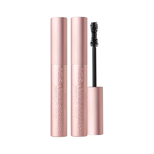 Too Faced Better Than Sex Volumizing Mascara Duo | Volume, Length + Peptides, 0.27 Fl Oz, Black (Pack of 2)