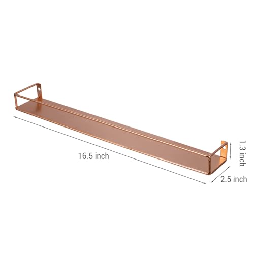 MyGift Modern Copper Metal Wall Mounted Display Racks, Set of 3