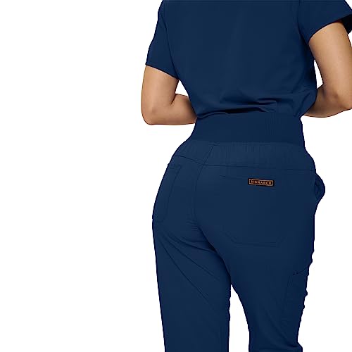 Womens Jogger Scrubs Ribbed Jogger Scrub Pants for Women