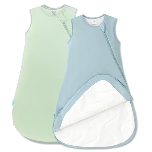 PurComfy Bamboo Viscose Sleep Sack for Babies 1.0 TOG - Slate & Sage, 6-15 Months