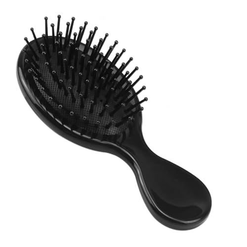 Bright Black 100 Pack Mini Boar Bristle Hair Brushes Bulk for Detangling & Styling - Travel Friendly