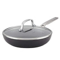 10-Inch Hard-Anodized Induction Skillet with Lid - Nonstick Frying Pan