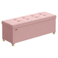 Jelly Pink Storage Ottoman Bench 43.3 Inches 30 Gal. with Legs