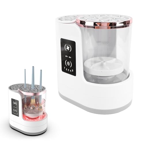 Electric Makeup Brush Cleaner, 850RPM USB Detachable Makeup Brush Cleaning Machine, 2H 5H Timer Automatic Makeup Brush Cleaner Dryer Machine, for Beauty Makeup Brush Set