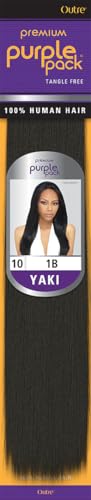 Outre 100% Human Hair Purple Pack Yaki 10" (Pack of 1) Medium Brown 4
