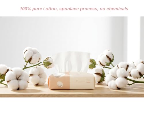 Careboree Extra Thick 80 Pack Cotton Dry Wipes, 400 Sheets, Hypoallergenic