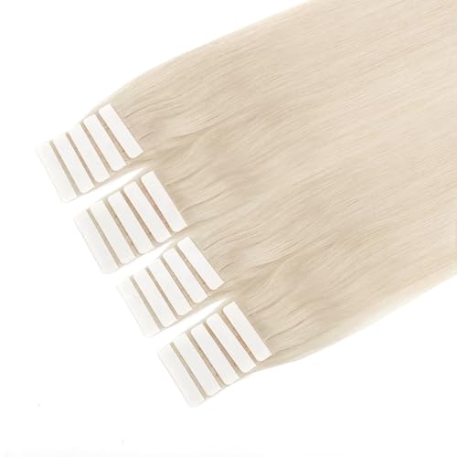 Silky Straight Tape-In Hair Extensions - 100% Remy Human Hair, Blonde 14 Inch, 50g