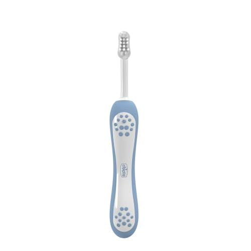 Chicco Indigo Blue Baby Toothbrush for 6-36 Months, 1 Pack, Blue