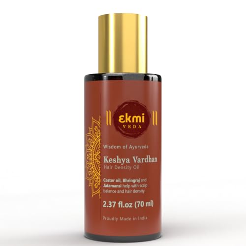 EKMIVEDA Ayurvedic Hair Growth Oil with Castor & Rosemary for Thicker Hair 2.37 Fl Oz