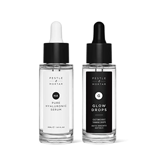 Pestle & Mortar 2% Pure Hyaluronic Acid Serum 30ml + Glow Drops - Customisable Self Tanner 30ml