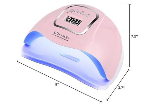 Pink UV LED Nail Lamp 150W for Gel Polish Fast Curing 4 Timers