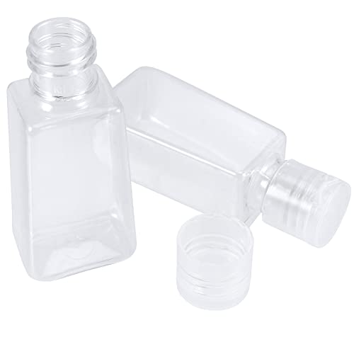 100 Pack 1 oz Clear Plastic Travel Bottles with Flip Cap - Refillable Portable Containers for Liquids, Lotion, Oils, Shampoo