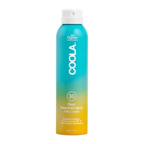COOLA SPF 30 Clear Sunscreen Spray with Pina Colada Scent - Water Resistant 6 Oz