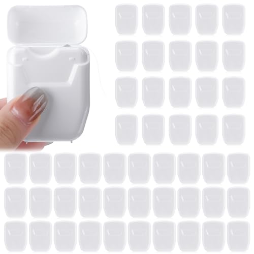 Dental Floss Bulk Pack - 50 White Boxes Mint Waxed Floss for Wedding Guests