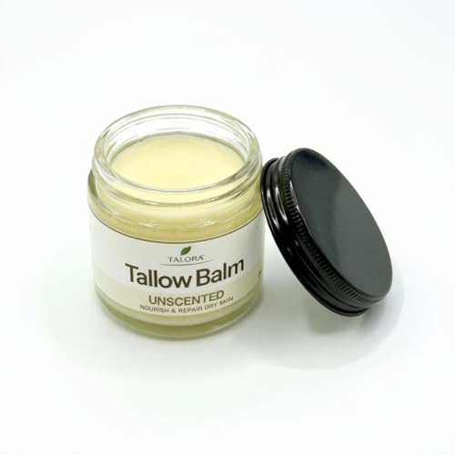 Tallow Balm: Unscented | 100% Grass-Fed & Finished Beef Tallow with Organic Jojoba Oil | Deep Moisture Balm | All-Natural Multipurpose Skincare for Dry & Sensitive Skin (2oz)