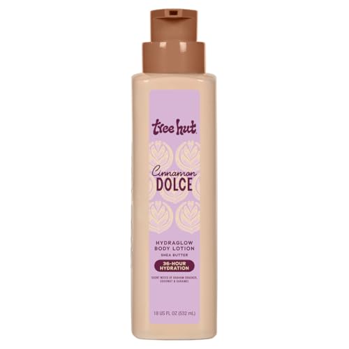 Tree Hut Hydraglow Body Lotion Cinnamon Dolce, Hydrating & Moisturizing Daily Body Lotion for Soft, Glowing Skin, Lightweight Non-Greasy Formula, 18 fl oz