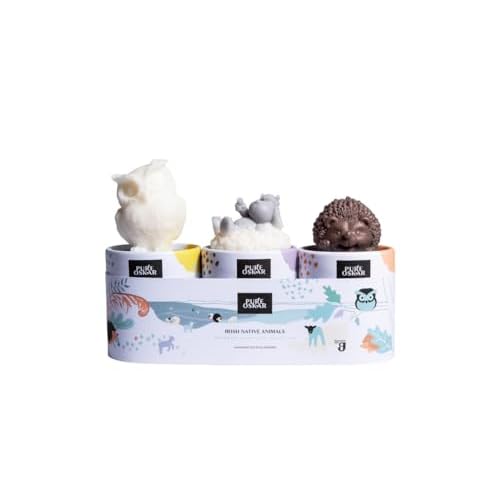 Set of 3 Handmade Irish Soaps Barn Owl, Little Lamb, Busy Hedgehog Natural Moisturizing Ingredients Irish Gift Made in Ireland Gift-boxed