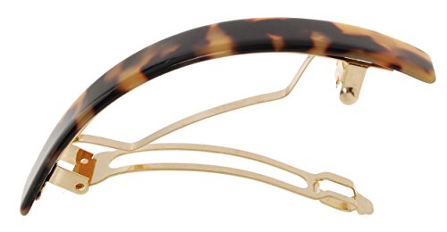 Tokyo Finish France Luxe Narrow Rectangle Volume Hair Barrette - Thick Hair Hold