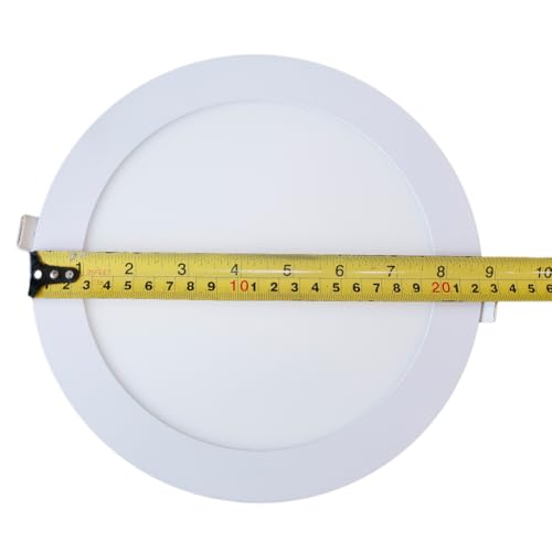 18W Round LED Recessed Panel Light - 8 Inch Cool White 6500K, 10 Pack