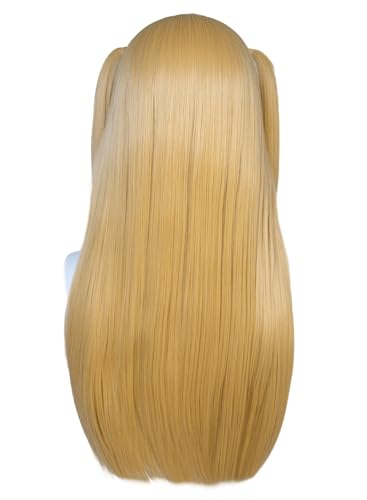 Long Golden Synthetic Wig for Cosplay – Misa Amane Style with Pigtails