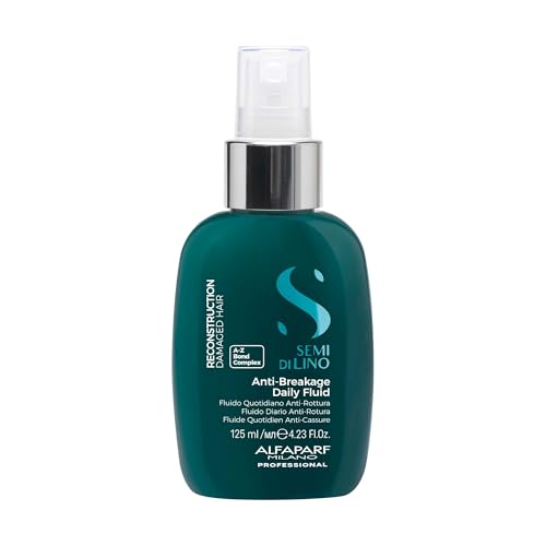ALFAPARF MILANO Semi di Lino Reconstruction Reparative Anti Breakage Daily Fluid for Damaged Hair - Bond Building Hair Treatment - Heat Protection Spray - Adds Shine - Strengthening - (4.23 oz)