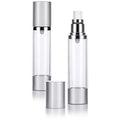 JUVITUS (2 Pack) 1.7 oz Acrylic Airless Spray Bottle Silver Matte Travel Storage