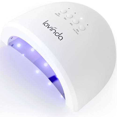 Lavinda UV LED Nail Lamp for Gel Polish, 48W Nail Dryer with Premium Matte Finish, Fast Curing UV Light with 4 Timers, Smart Sensor & Detachable Base for Hands & Feet Salon Home DIY Manicure