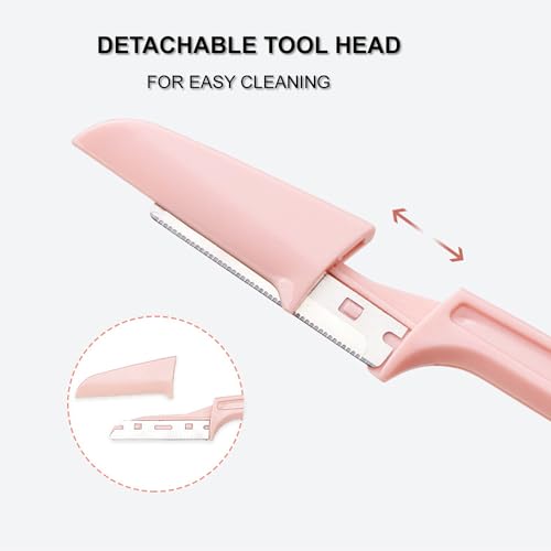 Eyebrow Razor, Hysotok Eyebrow Trimmer Kit with Stainless Steel Eyebrow Scissors Eyebrow Tweezers and Dual Angled Eyebrow Brush for Precise Eyebrow Grooming for Women
