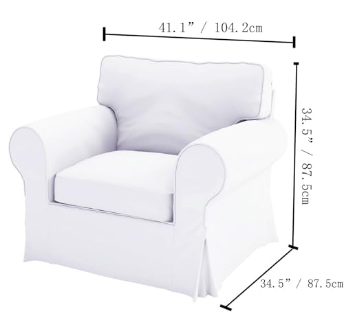 Polyester Flax Ektorp Chair Cover Beige for IKEA Armchair Slipcover - Variation of THIS listing