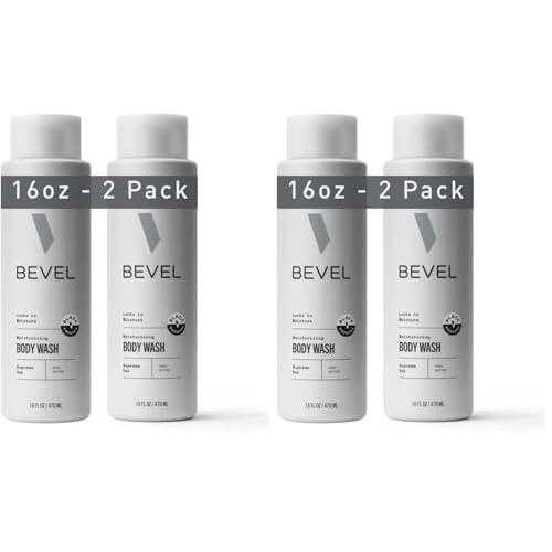 Bevel Moisturizing Body Wash for Men - Supreme Oak Scent with Shea Butter, Vitamin B, and Coconut Oil, 16 Oz(Packaging May Vary),2 Count (Pack of 2)