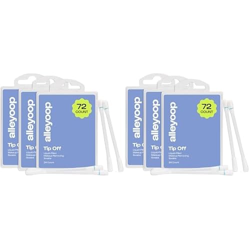 Alleyoop Tip Off Liquid-Filled Makeup Removing Swabs - 6-Pack x 24 Count - Easy-To-Use and Space Saving - Aloe Vera Calms and Soothes the Skin