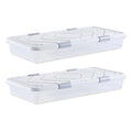 Under Bed Storage Bins with Wheels - Large Capacity Organizer for Shoes Clothes & Toys - 2 Pack