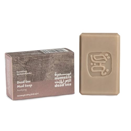 Dead Sea Mud Soap - Purifying Mineral-Rich Face & Body Bar - Natural Bar Soap with Olive Oil, Sweet Almond Oil, Vitamin E, and Dead Sea Mud Harvested from Jordan