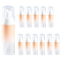 Empty 2 oz. Foam Pump Bottles (12 pcs.) Travel Foam Soap Dispenser for Hand Soap, Eyelash Shampoo Cleaner (Gradient Pink Bottle with White Pump and Clear Lid)