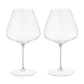 Burgundy Wine Glasses Set of 2 - Large Bowl Red Wine Glasses for Pinot Noir & Burgundy - Lead-Free Crystal Stemware