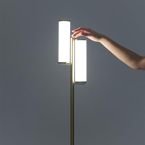 Brightech Gemini Dimmable Floor Lamp - Brass Tall Tree Style for Living Room & Bedroom
