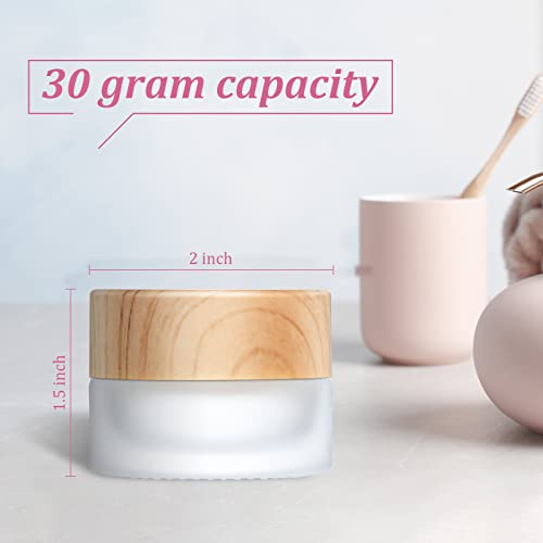 Geiserailie 30 Pcs Glass Cosmetic Jars with Leakproof Lids 30 Gram - Reusable & Durable Makeup Containers