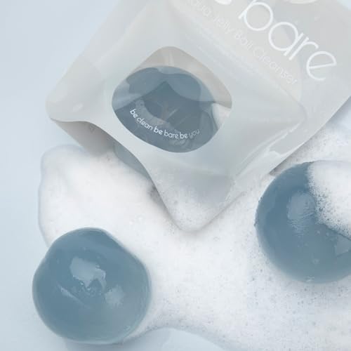 Naisture Be Bare Jelly Ball Cleanser, Daily Face Wash Korean Skin Care Cleanser Ball for Dry Skin with Squalane & Hyaluronic Acid for Skin Hydration and Moisturizing - Fresh Aqua (1.41oz)