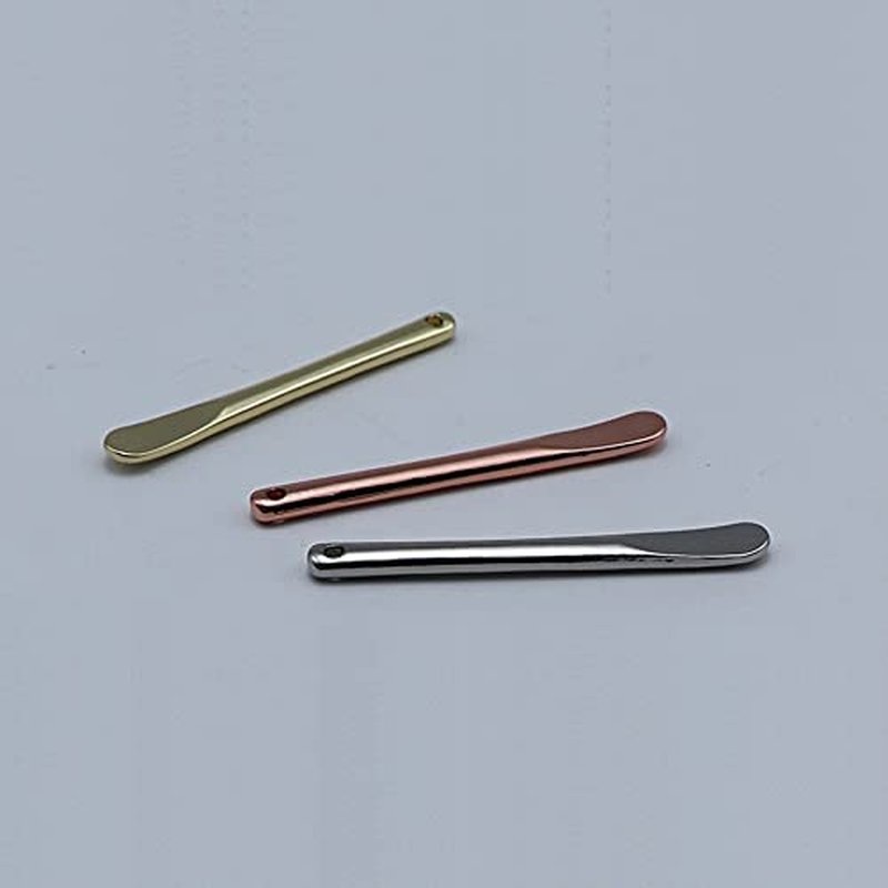 3 Pieces Zinc Alloy Makeup Spatula Eye Cream Spoon Beauty Scoop Mini Spoon Makeup Beauty Spoons Mini Cosmetic Skincare Spatula for Cream Lotions, Cylindrical Handle Type, Golden, Silver, Rose-Gold