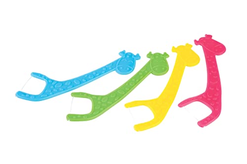Practicon SmileGoods Giraffe Flossers Box of 200 - Individually Wrapped Dental Floss Picks