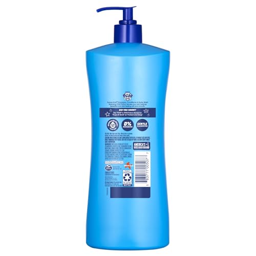 Suave Kids Paw Patrol 3 in 1 Shampoo, Conditioner, Body Wash, Adventure Bay Breeze, Tear-Free & Gentle Dermatologist Tested, 4 Count, 28 FL OZ Pump