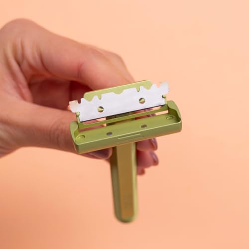NATU Single Edge Safety Razor - Pivot Head for Men & Women, Green