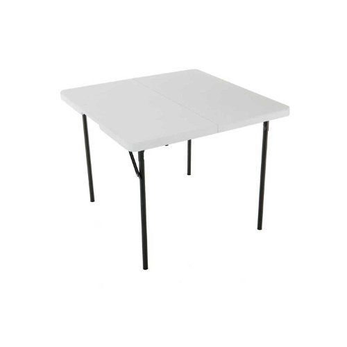 Lifetime 37-Inch Square Fold-In-Half Table White Granite Top 1 Pack