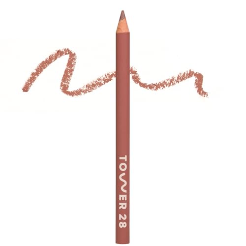 Tower 28 OneLiner - Multi-Use Creamy Lip Liner, Eyeliner & Face Makeup Pencil for Sensitive Skin - Hydrating, Vegan Formula with Shea Butter - Matte, Long-Lasting Finish - Pinky Taupe (1 Count)