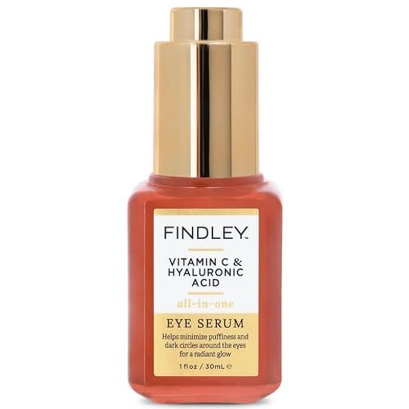 Findley Vitamin C & Hyaluronic Acid All-in-One Eye Serum | Minimizes Puffiness & Dark Circles | Radiant Glow (1 Fl Oz)